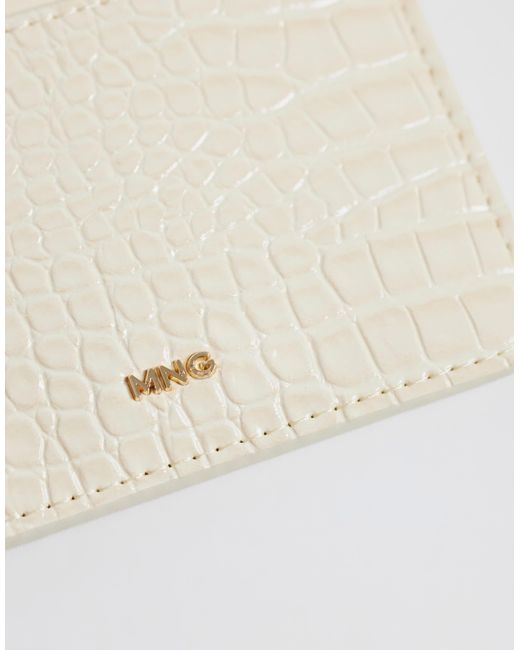 Mango Natural Croc Effect Card Holder