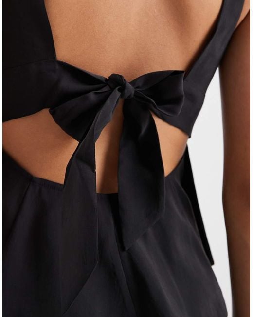 ONLY Black Open Back Bow Top Co-Ord