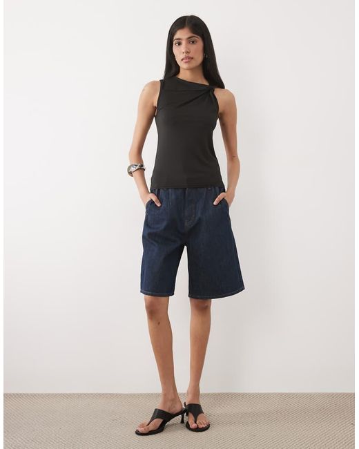 New Look Black Knot Detail Tank Top