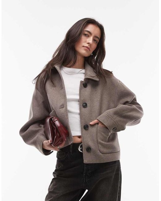 Mango Brown Brushed Jacket