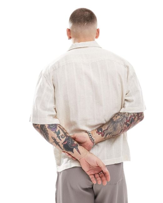 Cotton On White Cotton On Textured Weave Shirt for men