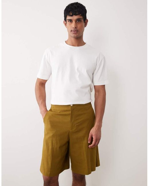 ASOS Natural Bermuda Suit Shorts for men