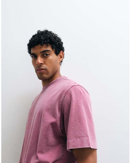 Abercrombie & Fitch Pink Premium Heavyweight T-shirt for men