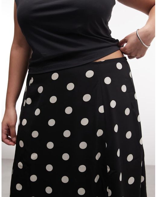 ASOS Black Asos Design Curve Mixed Print Godet Maxi Skirt