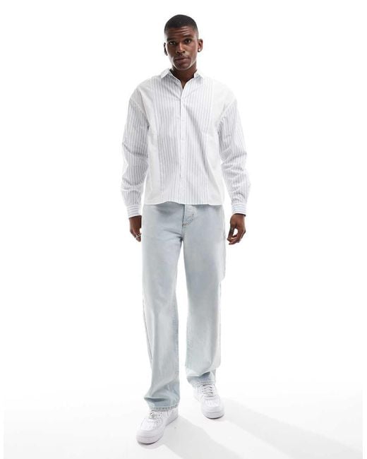 ASOS White Oversized Panelled Shirt for men