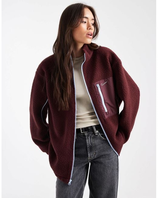 Nike Brown Teddy Fleece Jacket