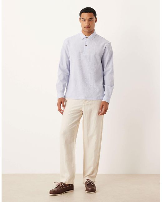 ASOS Gray Relaxed Overhead Seersucker Shirt for men