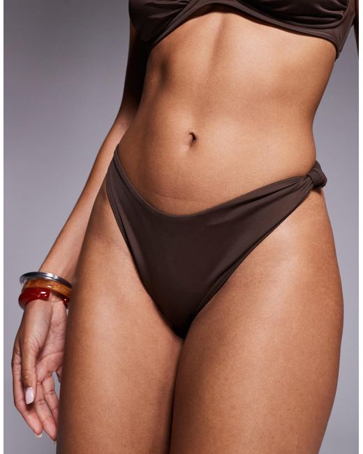 ASOS Black Nina Knot High Leg Bikini Bottom