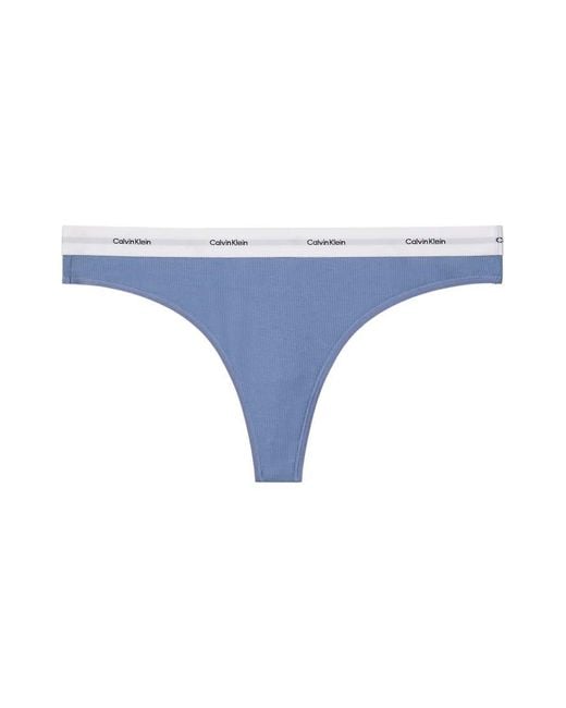 Calvin Klein White Cotton Stretch Rib Thong