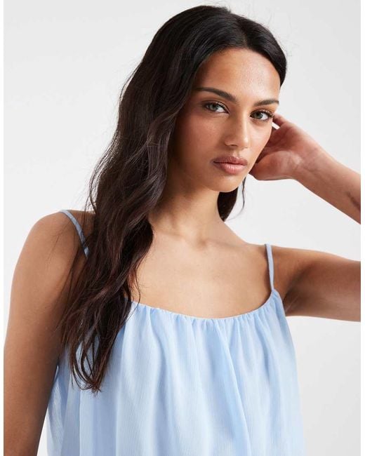 ASOS Blue Chiffon Bubble Cami Top