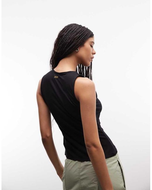 Barbour Black Cinzia Drape Neck Hardware Top