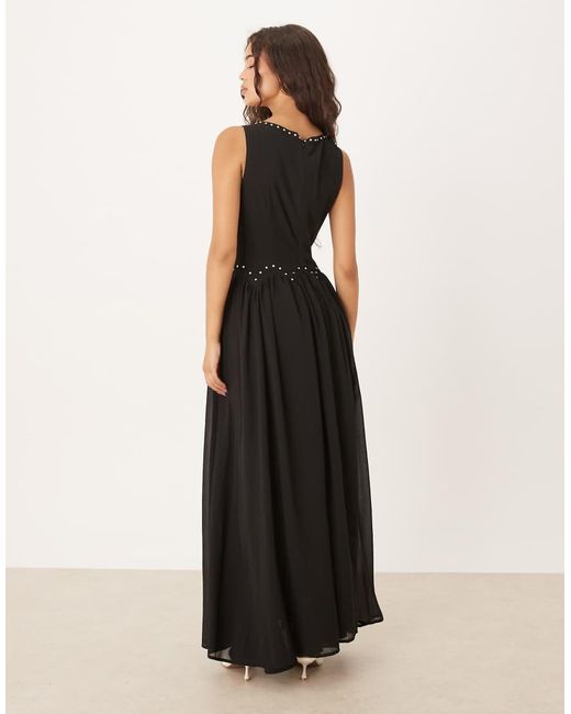 Never Fully Dressed Maxi-Jurk Met Studs in het Black