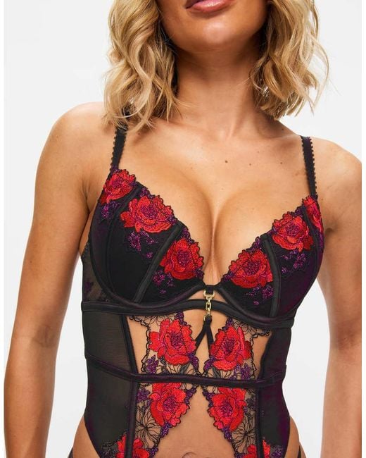 Ann Summers Orange Caged Rose Padded Basque