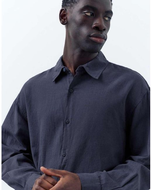 Camicia di Pull&Bear in Blue da Uomo