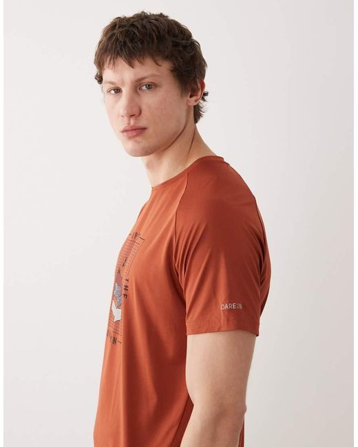 Dare 2b Red Reflective Lightweight Tech Ii T-Shirt for men