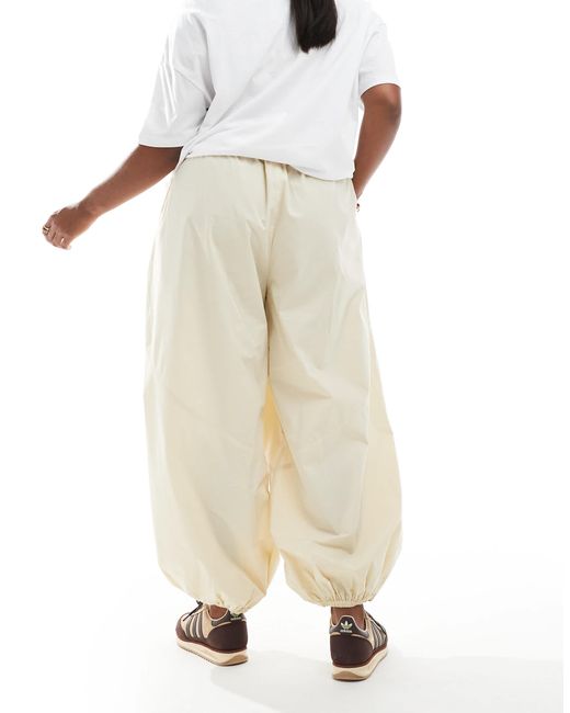 ASOS White Curve Laundered Poplin Pull On Trousers With Utility Panels