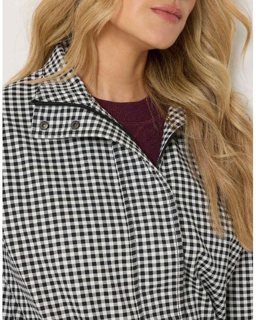 Long Tall Sally Gray Gingham Funnel Neck Jacket