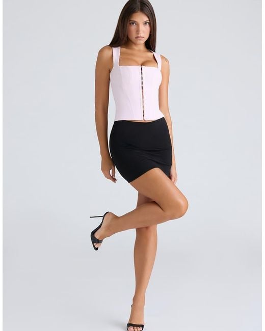 House Of Cb White The Balconette Fitted Corset Top