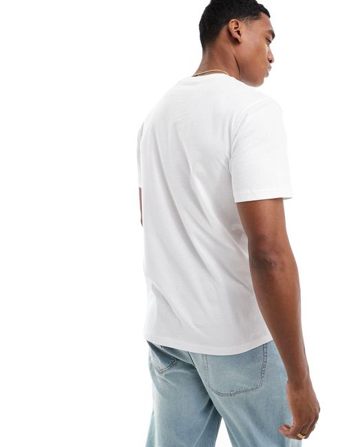 Camiseta blanca con bordado Threadbare de hombre de color White