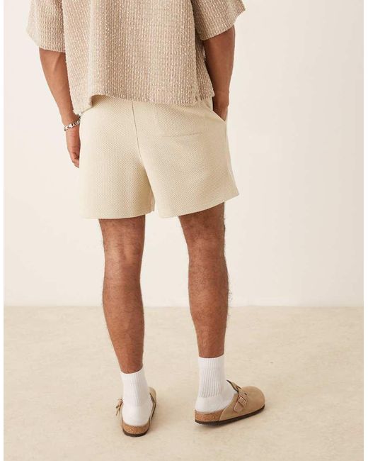 ASOS Oversized Short Met Textuur in het Natural voor heren