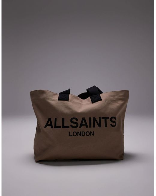 AllSaints Brown Ali Canvas Tote