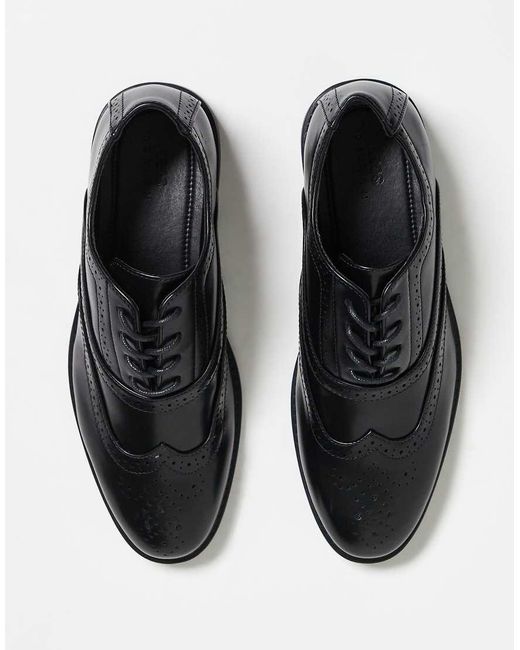 ASOS Black Smart Brogue Shoes for men