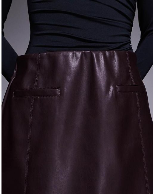 River Island Blue Faux Leather Pocket Detail Mini Skirt