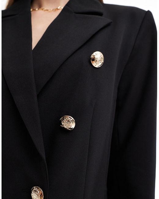 ASOS Black Tailored Blazer With Gold Button Detail