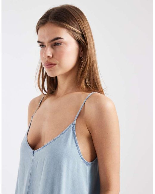 ONLY Blue Chambray Maxi Dress