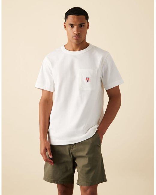 Wrangler White Casey Jones Workwear Pocket T-shirt for men