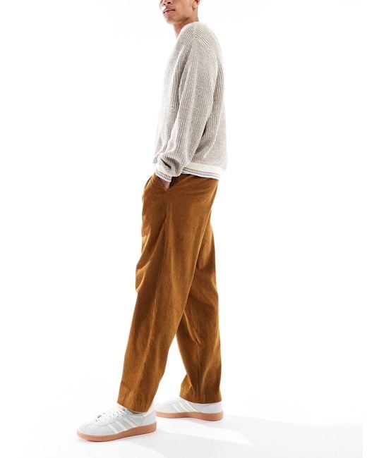 Farah – adam – retro-hose aus twill in Brown für Herren