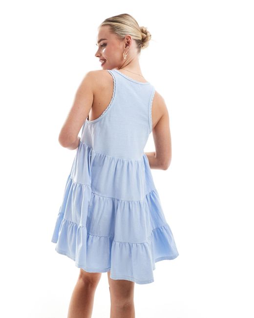 Miss Selfridge Blue – gesmoktes minikleid