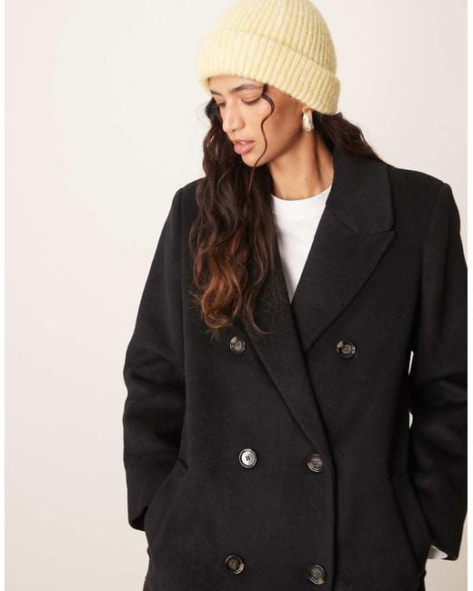 Abercrombie & Fitch Natural Double Breasted Long Coat