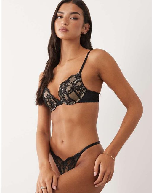 ASOS Black Lola Lace Push Up Bra