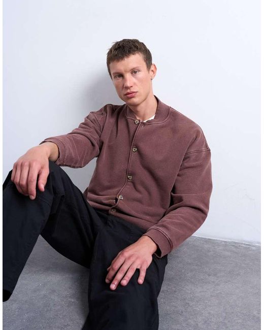 Topman Oversized Bomberjack in het Purple voor heren