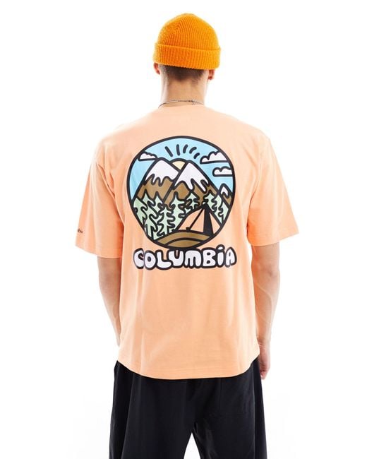 Columbia Orange Hike Happiness Ii Back Print T-shirt for men