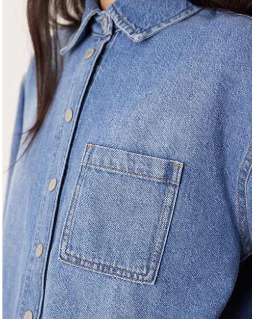 Nobody's Child Blue Holywell Boxy Denim Shirt