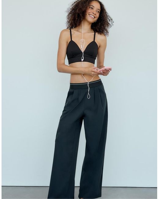 Stradivarius Blue Cropped Corset Top
