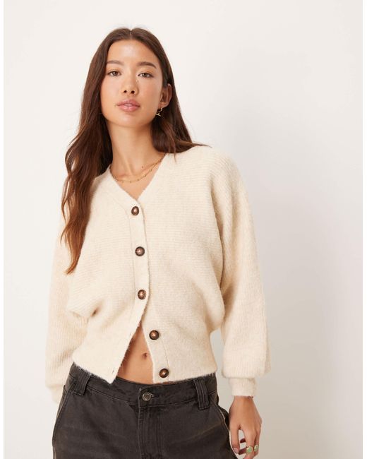 ASOS Women's Natural Knit Fluffy Batwing Cardigan