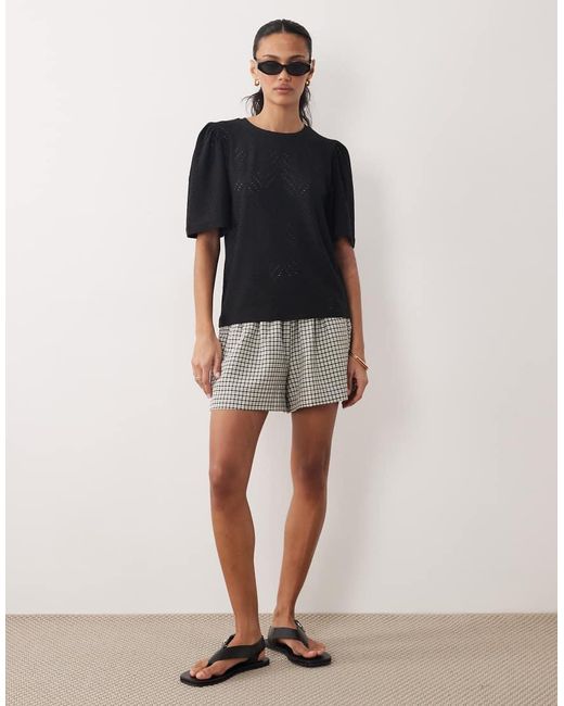 Jdy Blue Broderie Long Sleeve Top