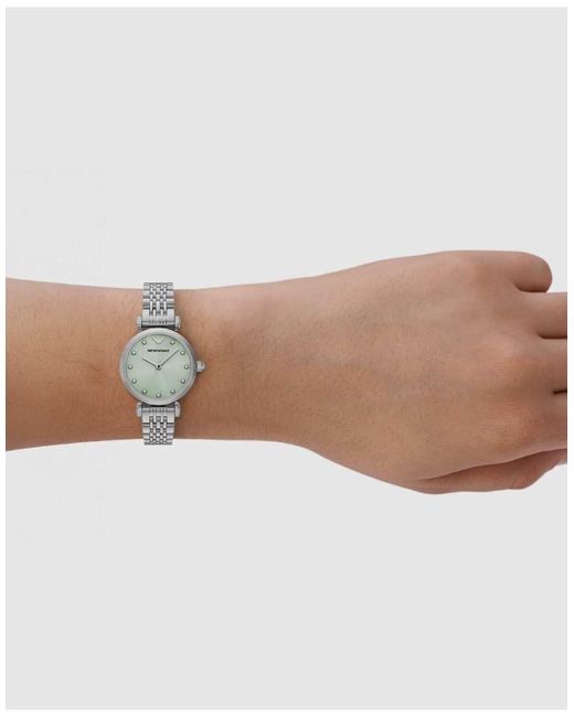 Emporio Armani Green Two-Hand, Stainless Steel Watch, Ar11667