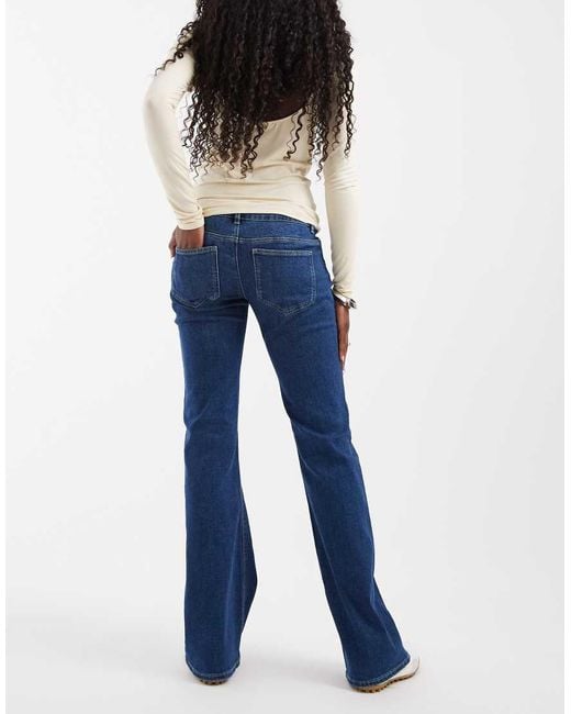 ONLY Blue Lola Super Low Waist Flared Jeans