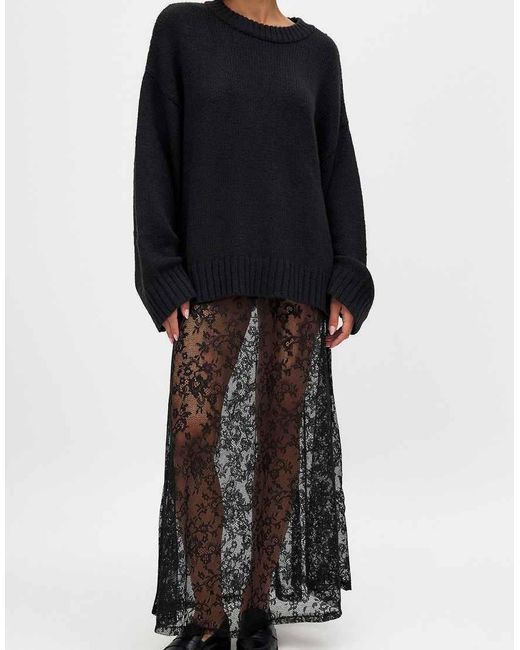 NA-KD Blue Lace Maxi Skirt