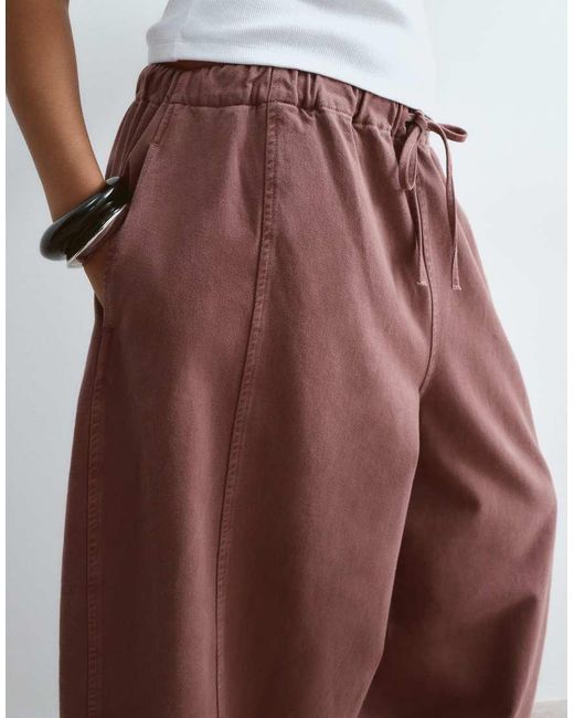 ARRANGE Brown Curve Willa Elasticated Waist Drawstring Trouser