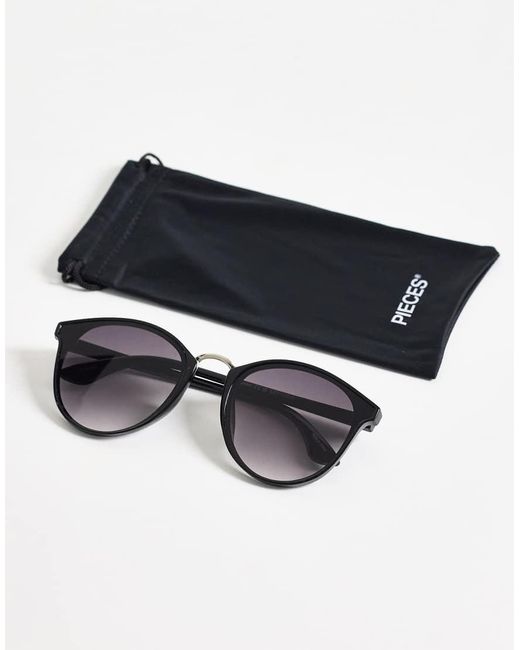 Pieces Metallic Round Sunglasses