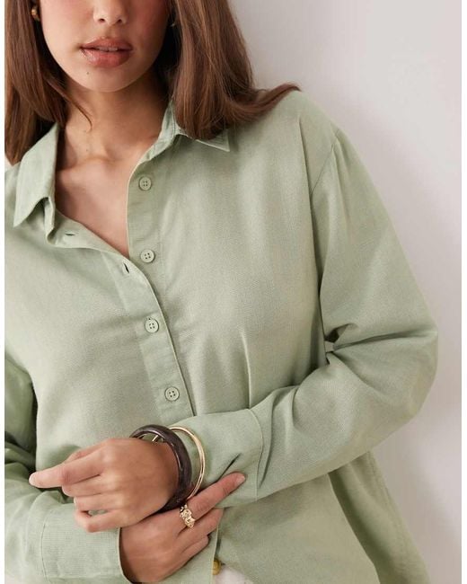 ASOS Green Linen Blend Shirt