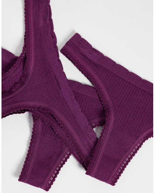 Cotton On Purple 3-pack Seamless Low Rise Thongs