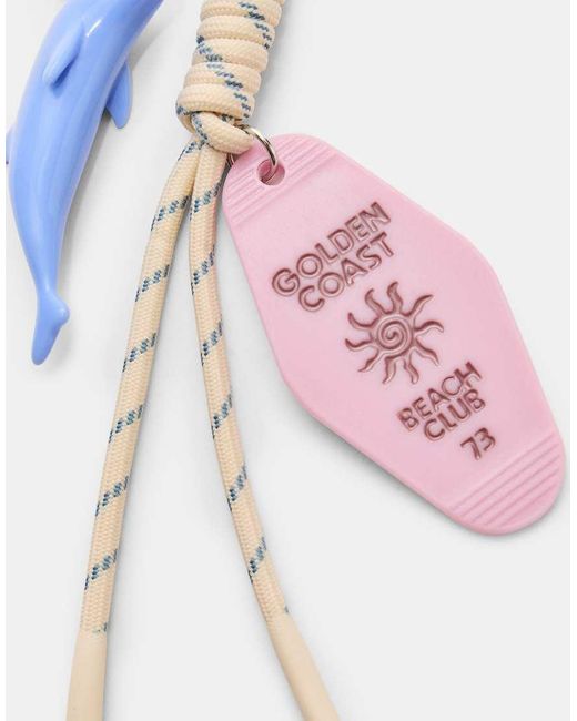 Stradivarius Pink Dolphin Charm Key Ring