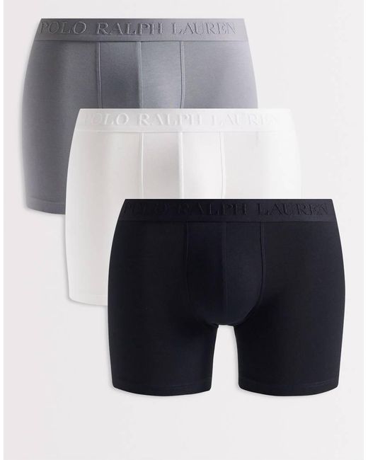 Polo Ralph Lauren White 3 Pack Of Stretch Cotton Tonal Boxer Briefs for men