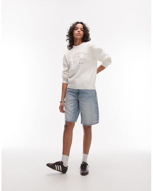 Obey Blue League Logo Crew Neck Sweatshirt